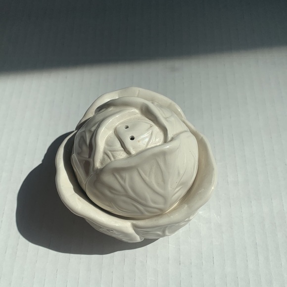 J. Willfred Cabbage Two piece Salt and Pepper Shaker Set Cream - Picture 2 of 5